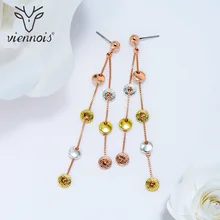 Viennois, золотые, серебряные, женские серьги-гвоздики, женские, смешанные цвета, длинные серьги, украшения для рождества для девушек