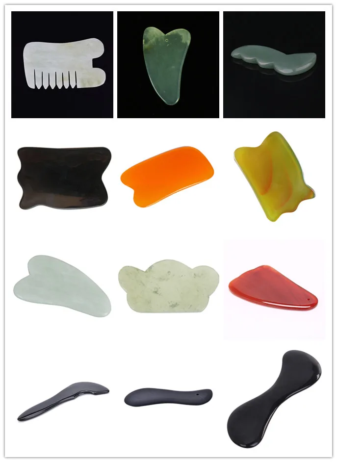 Natural Jade Stone Guasha Board Massage Tool   SPA Therapy guasha Massager Scraping Board Antistress Body