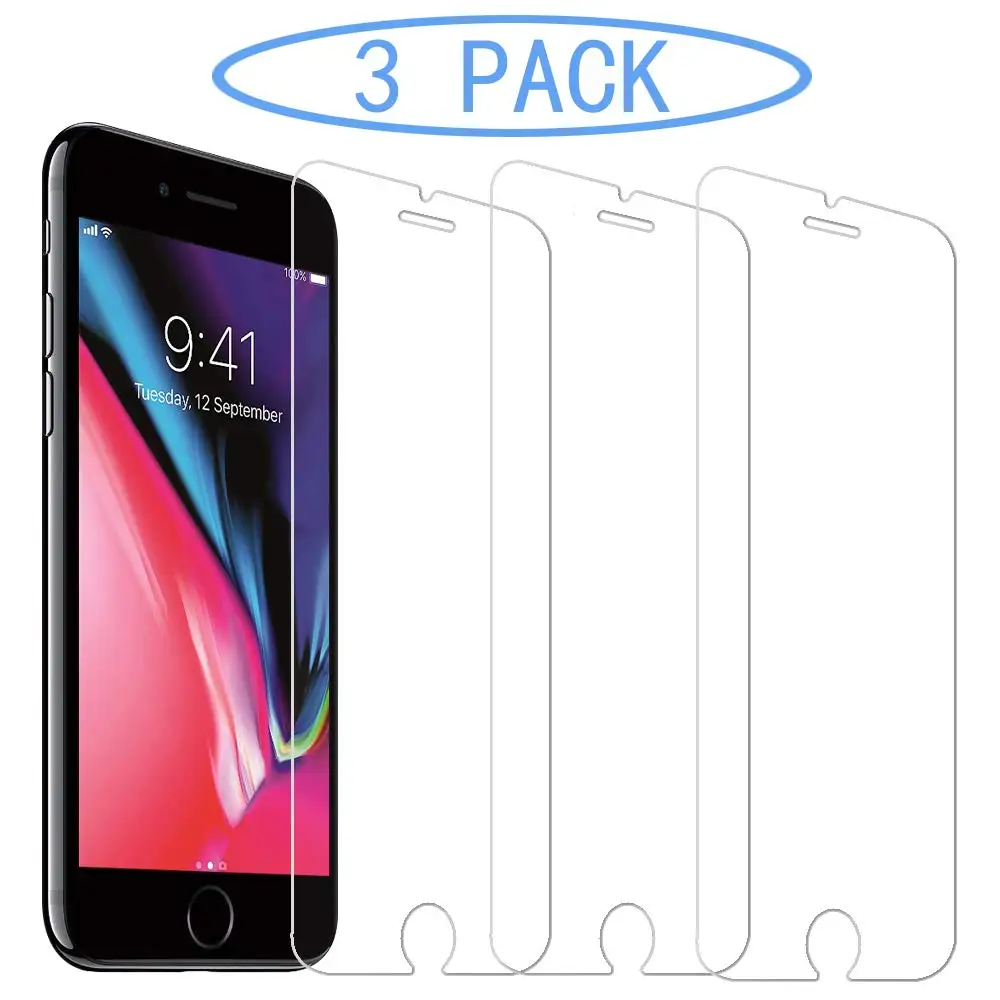3 Pieces For iPhone 8 Plus Screen Protector 2.5D 9H Tempered Glass Protection On 7 6 6S X XS Max XR protector case | Мобильные