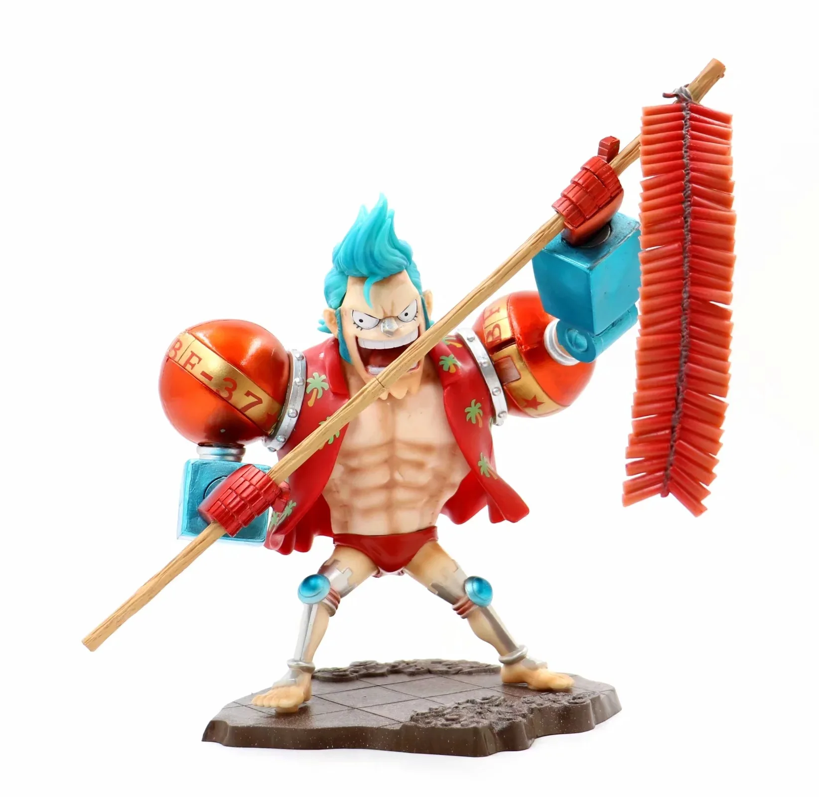 Аниме One Piece Franky играет петарды 2018 китайский новый год Ver. Милая фигурка модель