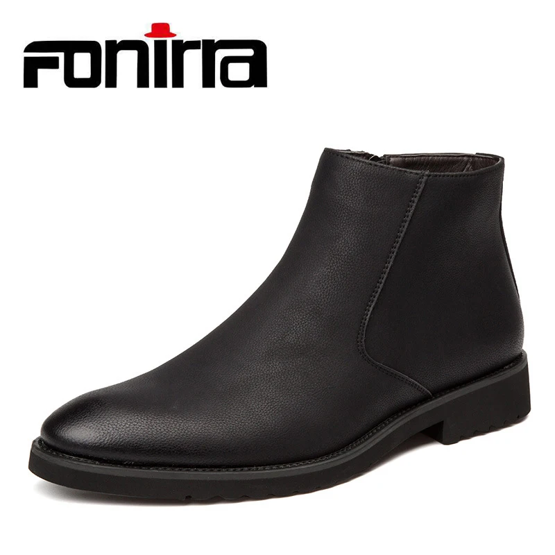 Fonirra Masculino Chelsea Botas Ankle Boots Homens Apontou Toe Outono Inverno Tornozelo Oxford Vestido Sapatos Masculinos Tamanho Grande 38-45 941 2020