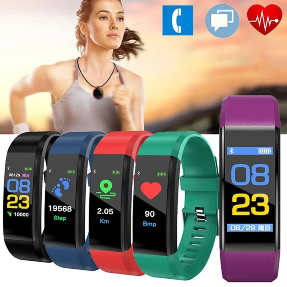 

Original 115 Plus Smart Digital Watch Heart Rate Monitor Blood Pressure Monitor IP67 Waterproof Smartwatch for Men Women Kids