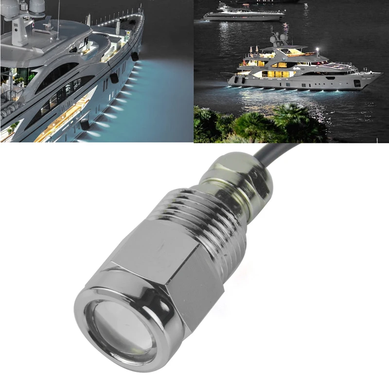 12V 24V 9W LED Marine Boat Yacht Drain Plug Light IP68 Waterproof