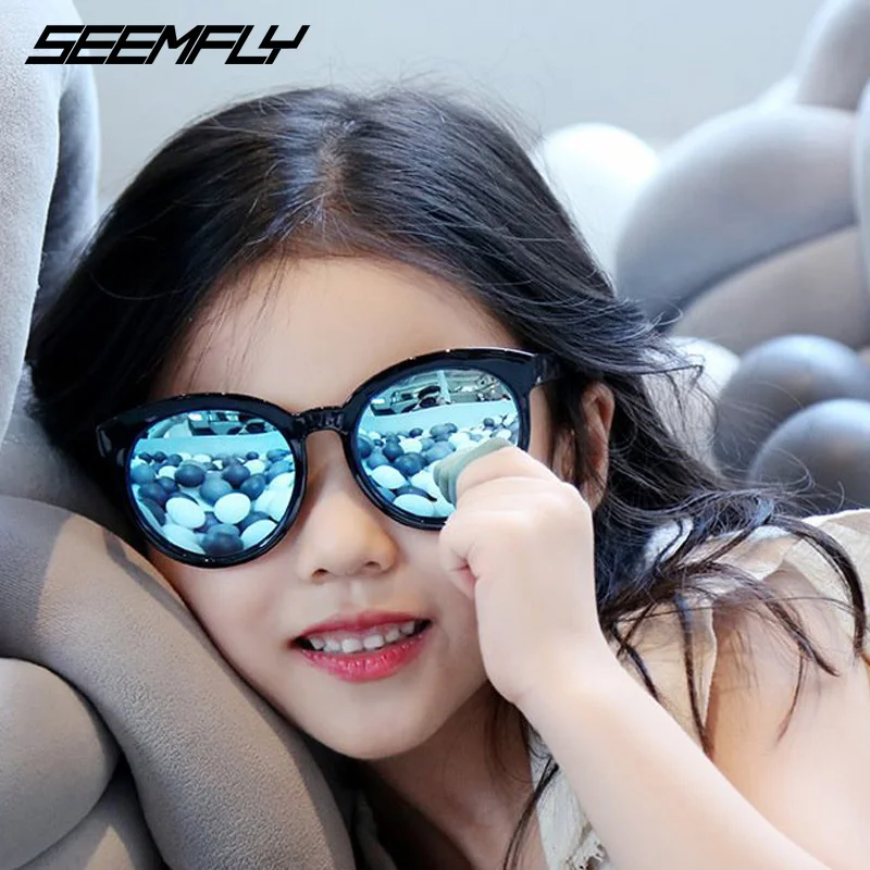 SEEMFLY Дети поляризованные в форме кошачего глаза солнцезащитные очки детские винтажные милые Солнцезащитные очки для мальчиков девочек