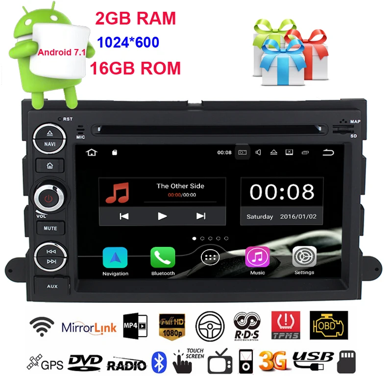 

HIFIF HD Quad Core Android 7.1 Car DVD For Ford Fusion Explorer 500 F150 F250 F350 Edge Expedition Mustang Radio GPS Navigation