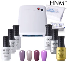 HNM Сделай Сам ногти маникюр набор 9 шт./лот сушилка лампа гель для удаления Набор Для лаков Полупостоянный УФ-гель лак лучший подарок штамповка эмаль
