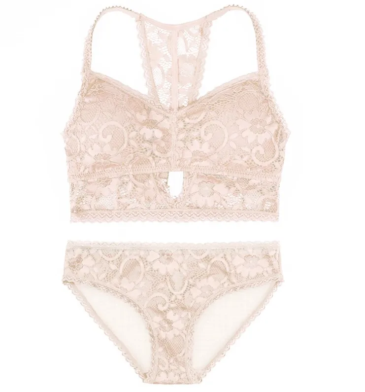 light pink Женский комплект открытого нижнего белья TERMEZY, кружевной роскошный соблазнительный комплект с бюстгальтером «пуш-ап» с французской вышивкой, комплект дамского белья с бюстгальтером - Цвет: light pink
