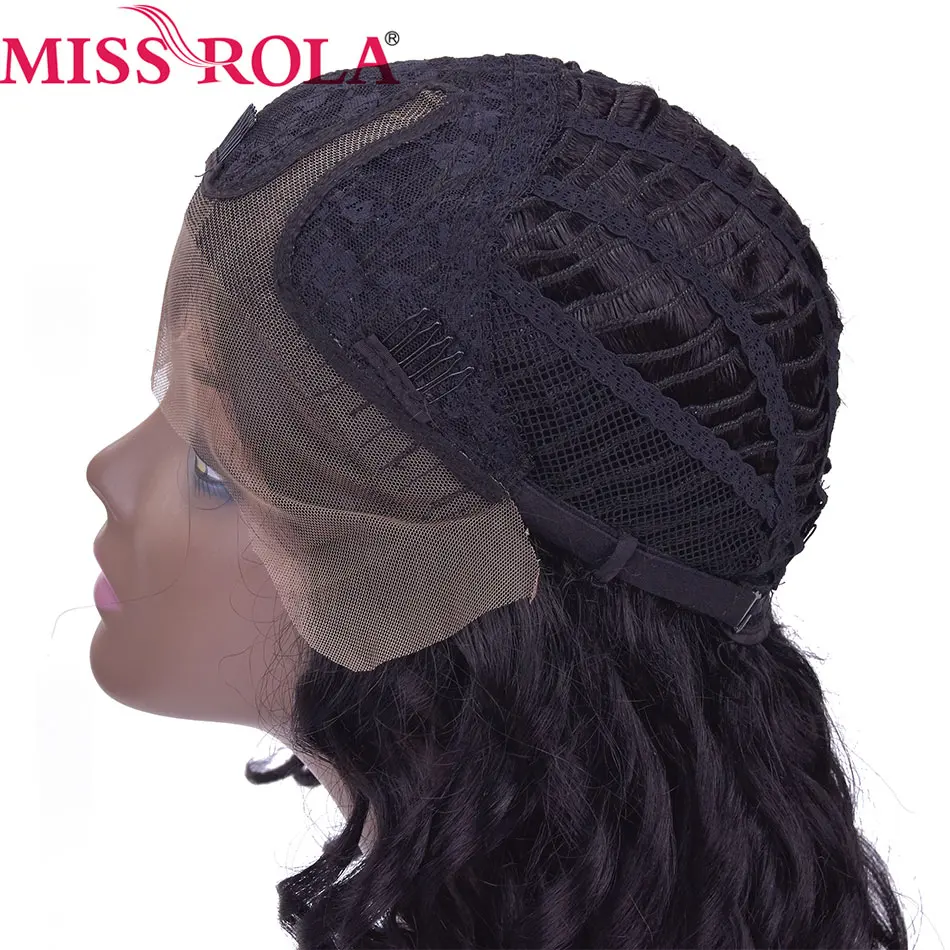 Мисс Рола синтетические волосы парик из Синтетические волосы на кружеве парик длинные 18 дюймов парики для чернокожих Для женщин 99j Вьющиеся Смешанные Косплэй парик