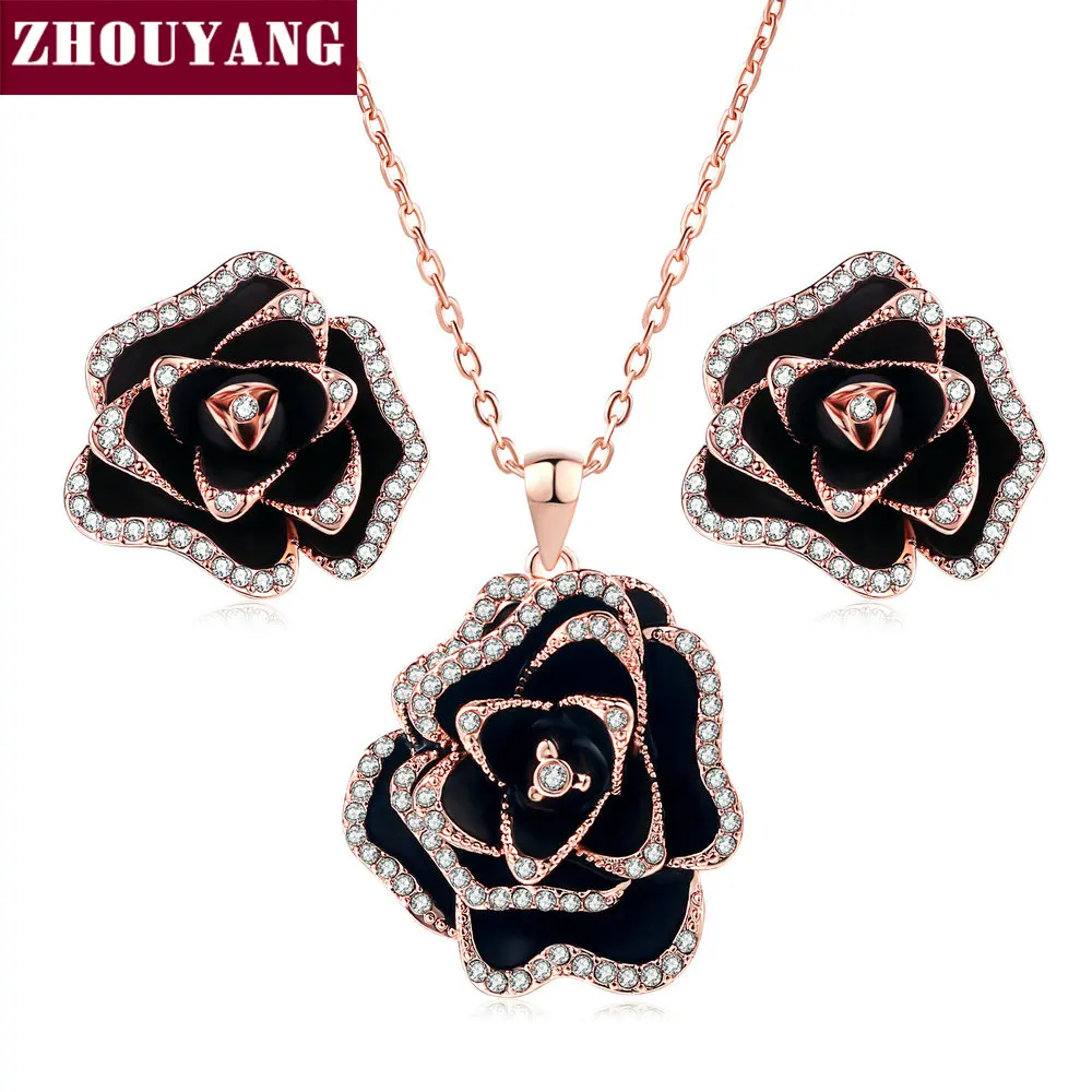 Buy Top Quality ZYS317 Blooming Roses Rose Gold Color