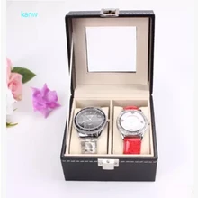 Горячая Высокое качество цельная древесина наручные часы из розового дерева витрина 2 сетки часы коробка упаковка подарочная коробка для часов