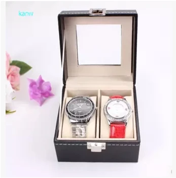 

Hot Sale High Quality Solid Wood Rosewood Watch Display Case 2Grids Watches Box Packing Gift Box for Watches