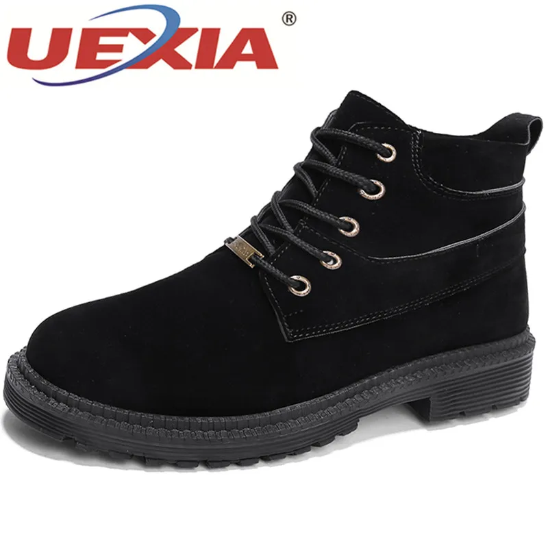 

UEXIA Men's Boots Casual Martin Leather Boots Brown Ankle Lace-up Autumn Men shoes Moccasins Sneakers Footwear Male Moccasins