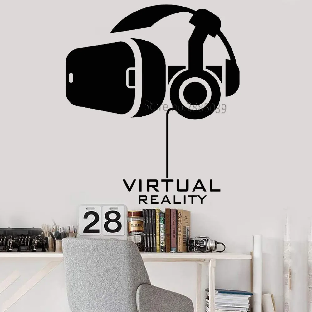 Виниловая игровая Наклейки на стены виртуальной реальности VR Технология Стикеры