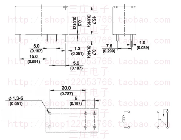 Реле HF115F 012-1H3BF(167) 115F-1A-6P-12V