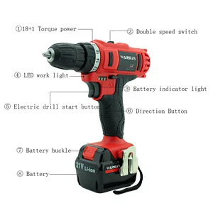 21 В литиевая батарея крутящий момент перезаряжаемая отвертка Мини Беспроводная электрическая дрель домашний водонепроницаемый Электроинструмент пластиковая коробка ЕС вилка