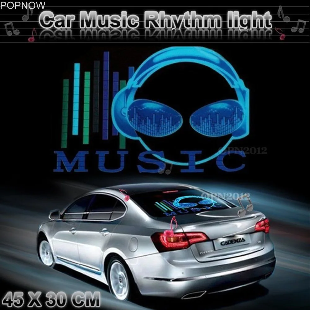 Buy 45x30cm Car Sticker LED EL Sound Activated