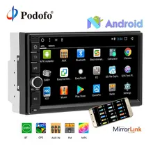 Podofo 2G RAM Android авто радио 4 ядра 7 «2 DIN Автомобильный мультимедийный плеер gps навигации стерео аудио Wi Fi Зеркало Ссылка