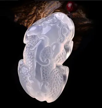 

Natural authentic ice kind of agate chalcedony brave pendant Fighter King brave pendant chalcedony jade pendant