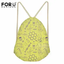 FORUDESIGNS/Водонепроницаемая Повседневная сумка на шнурке, школьный рюкзак с рисунком учителя, Модный женский рюкзак