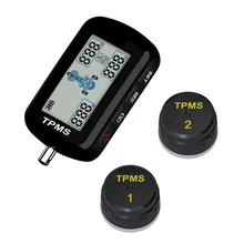 M10E font b TPMS b font Motorcycle Tire Pressure Monitor System Waterproof 2 External Sensor Wireless