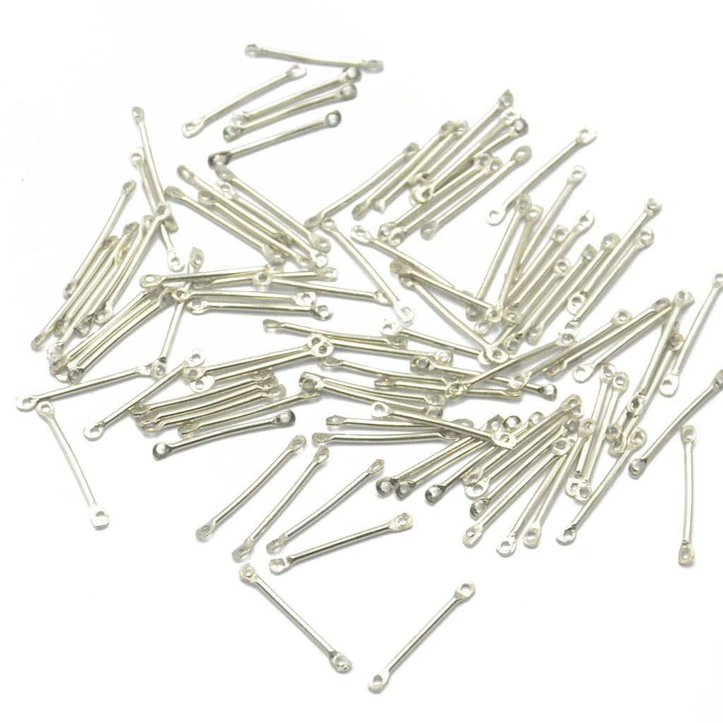 200pcs 20mm Bar Link Connector Jewelry Making Finding Craft Double Hole