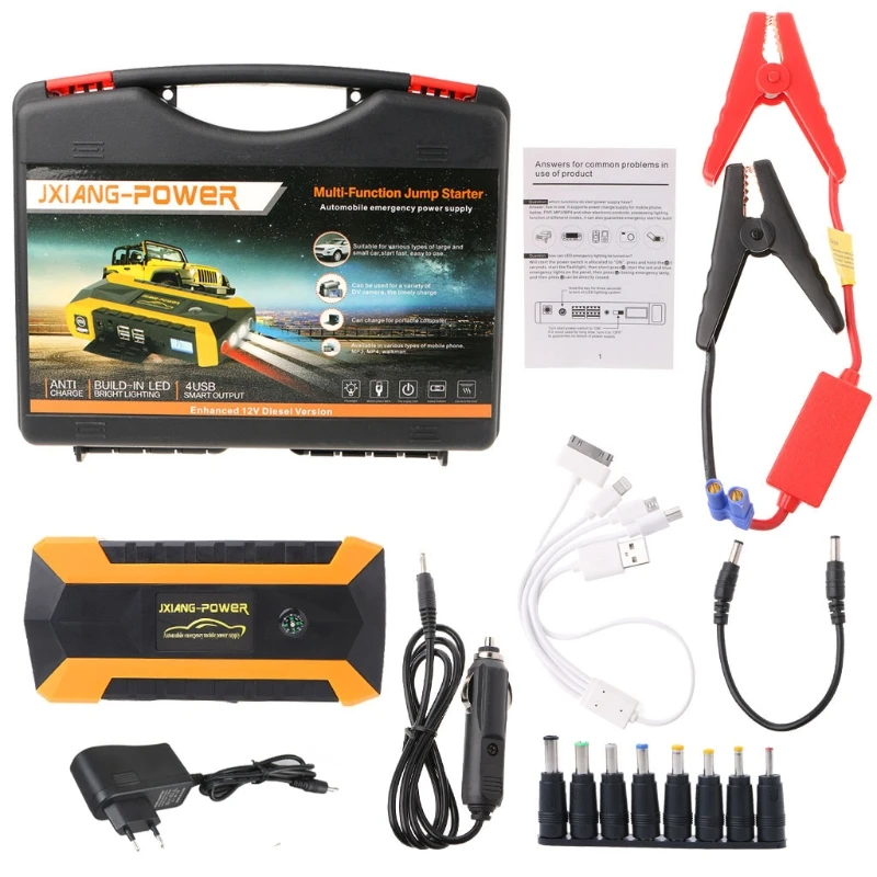 

OOTDTY 69900mAh/89800mAh 4 USB Portable Car Jump Starter Pack Booster Charger Battery Power Bank 600A