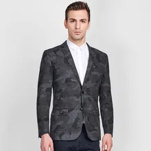 Высокое качество зимние мужские тонкие длинные рукава 60% шерсть серые камуфляжные модные блейзеры с разрезом сзади повседневные Свадебные вечерние мужские пальто
