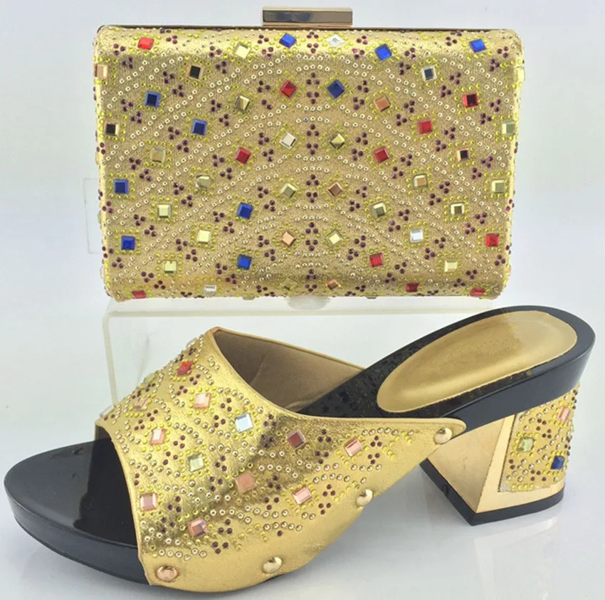 

New Arrival High Quality Italian Shoe And Bag Set African Lady High Heels Shoes With Matching Bag Set For Wedding ME3319