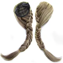 Delice женский синтетический рыбий хвост плетеная накладная челка спереди прямые косички пристегиваемая челка в заколка для волос