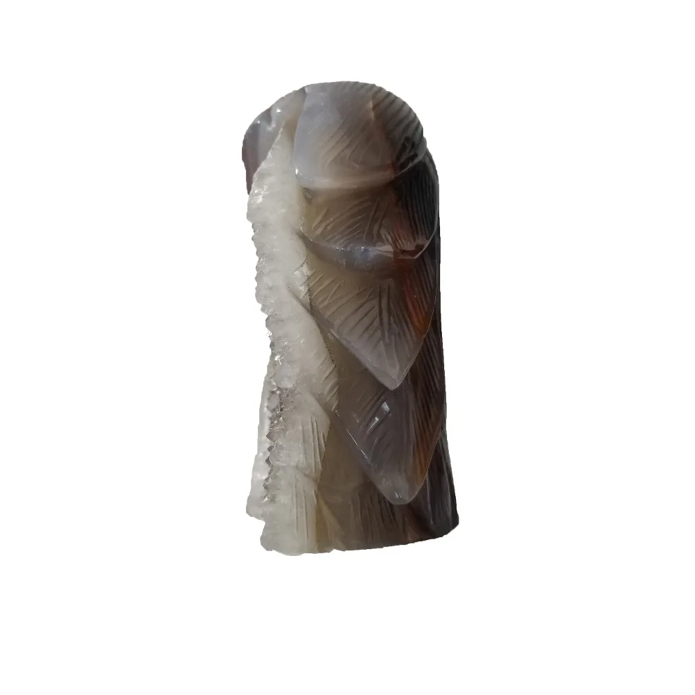 Natural Agate Geode Quartz Eagle Head Hand Carved Polished Crystal Healing Stones Gemstones For Gifts Home Decorations GY