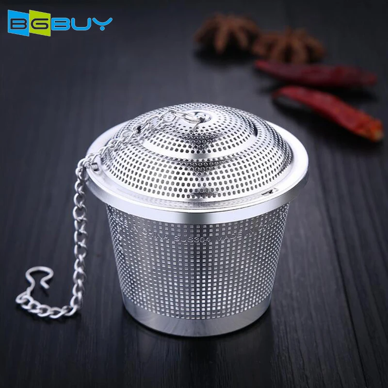 

Chinese Tea Infuser -Stainless Steel Mesh Reusable Tea Strainer Loose Teapot Leaf Spice Filter Tea Strainer Infusor,Large Size