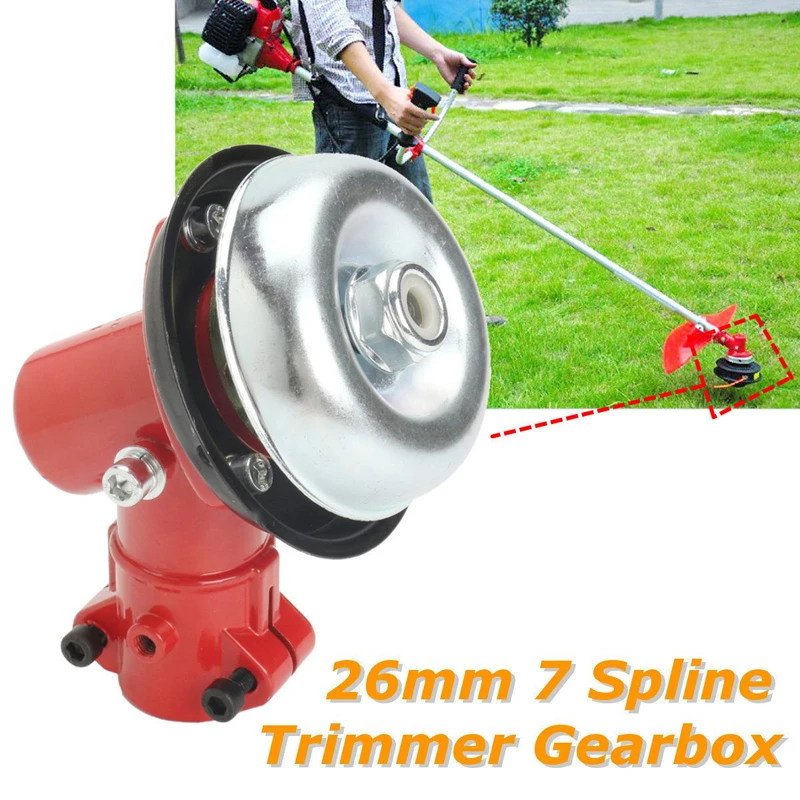 

Red 26mm 7 Spline Gearhead Gearbox For Trimmer Strimmer Brush Cutter Lawnmower Tool Parts