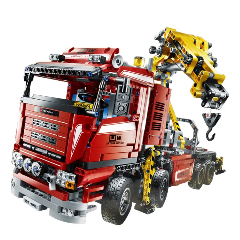 

1877PCS LEPINE Technician series Electric truck crane Brick Toys vehicle motor power function MOC building block gift for boy