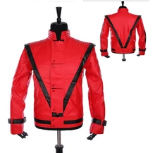 Custom made Hot Sale Jackson costumes Thriller leather jacket MJ outerwear clothing Nightclubs performance Costumes leather coat