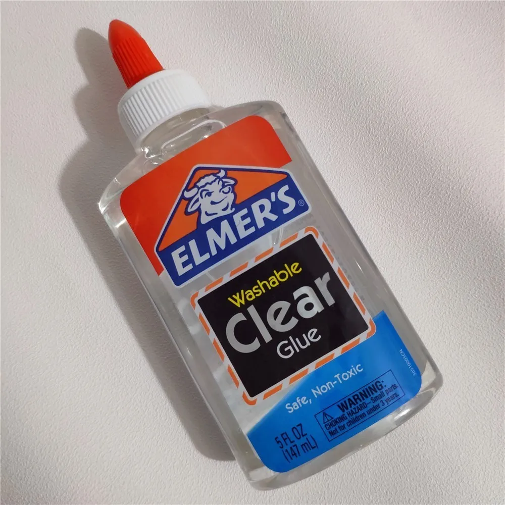 Elmers Elmer жидкий школьный клей Белый моющийся клей прозрачный клей отлично подходит для изготовления слизи мелки полупрозрачный цветной клей - Цвет: 147ml