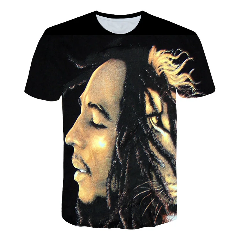 

2018 summer Fashion new Hip hop T-shirts Reggae originator Bob Marley 3d print Men Women casual O-Neck t shirt T3271