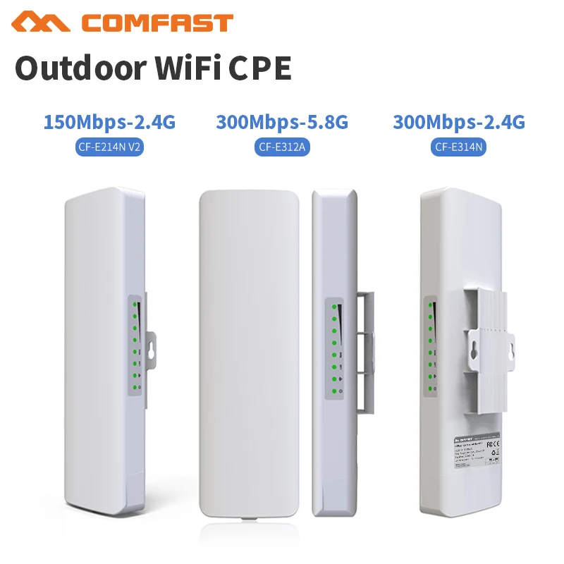 2 4G 5G Comfast Outdoor CPE Bridge 150Mbps 300Mbps Long Range 