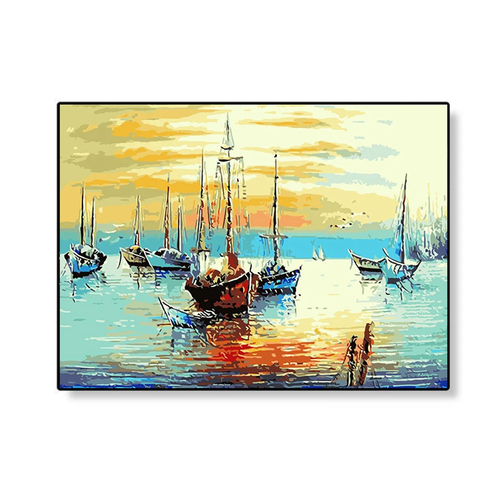 Картина по номерам DIY дропшиппинг 40x50 60x75 см корабль морская парусная лодка