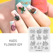Motif de fleurs de Cactus roulantes plaques d'estampage à ongles modèle d'estampage manucure Art des ongles plaque de timbre pochoirs à ongles manucure(China)