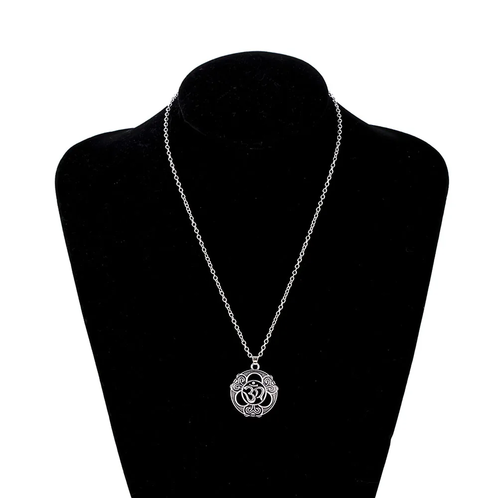 

Hinduism Namaste Buddha Pendant Yoga Sanskrit Aum Ohm Om Necklace Pure Spirit Sign