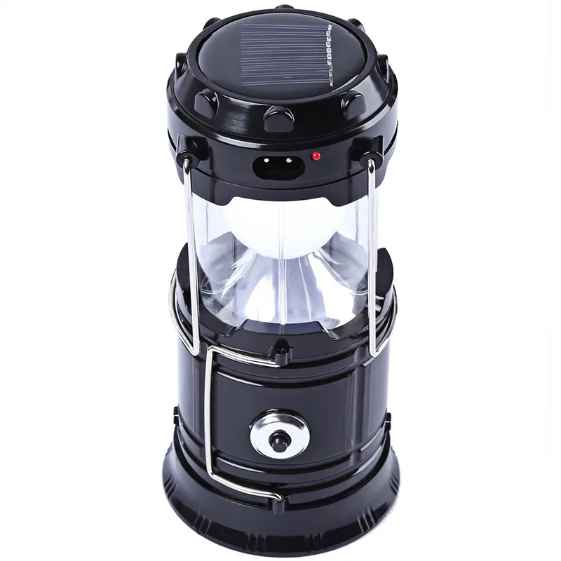 6 LED Rechargeable Solar Camping Lantern LED Torch Flashlight Cycling Tent Lights for Outdoor Lighting Hiking