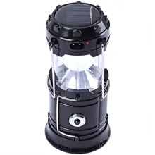 6-LED Rechargeable Solar Camping Lantern LED Torch Flashlight Cycling Tent Lights for Outdoor Lighting Hiking