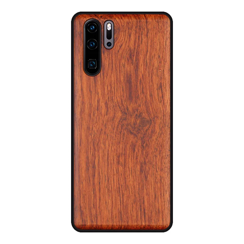 Huawei P30 Pro Case Boogic Original Real Wood funda P30 Pro Rosewood TPU Shockproof Back Cover Phone Shell Huawei P30 case
