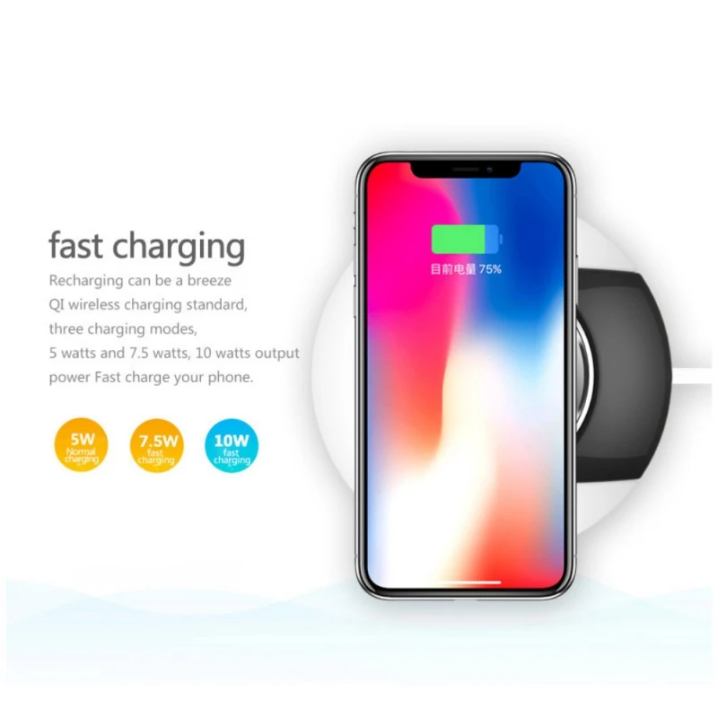 

2 in 1 Intelligent Fast Wireless Charger For Samsung S9 S8 7 Plus Note Mat Phone Charger with Night Light For IPhone X 8