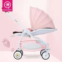 2 в 1 легкая коляска зонтик четыре колеса амортизаторы Сложите, чтобы сидеть лежа детская коляска AULON