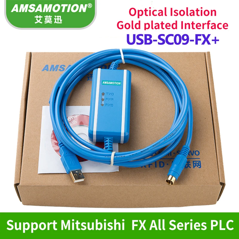 USB адаптер SC09 FX подходит для Mitsubishi Series Кабель программирования ПЛК FX0N FX1N FX2N FX0S FX1S