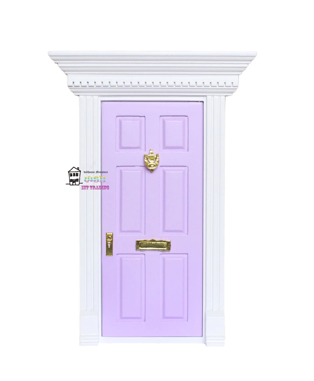 1:12 Кукольный Миниатюрный Фея двери светло-фиолетовый снаружи открыть Куклы Запчасти мода подарок 3 стиля Аппаратные средства Аксессуары