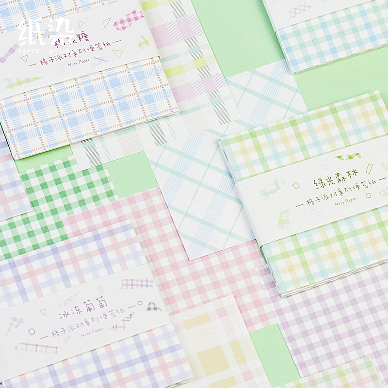 

Kawaii Stationery Gird pattern Memo Pad Bookmarks Creative Cute N Times Sticky Notes School Supplies Paper Stickers
