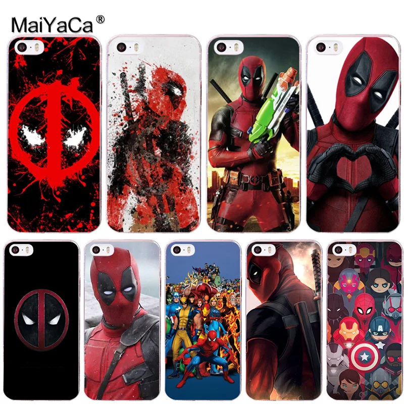 

MaiYaCa Marvel Hero Deadpool soft tpu phone case cover for Apple iPhone 8 7 6 6S Plus X 5 5S SE 5C 4 4S case funda