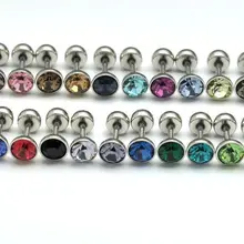 Сталь 6 мм Titanium серьгу краткое моды Мужской Нержавеющая сталь 316 серьги-стержни серьги 24 цвета